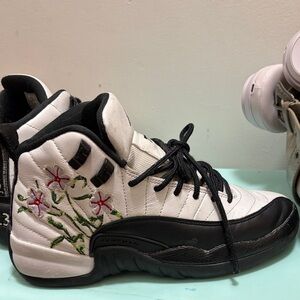 Jordan Kids Black and White Sneakers